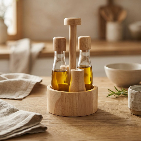 Oil Dispenser & Salt Shaker Set - 4 Pcs